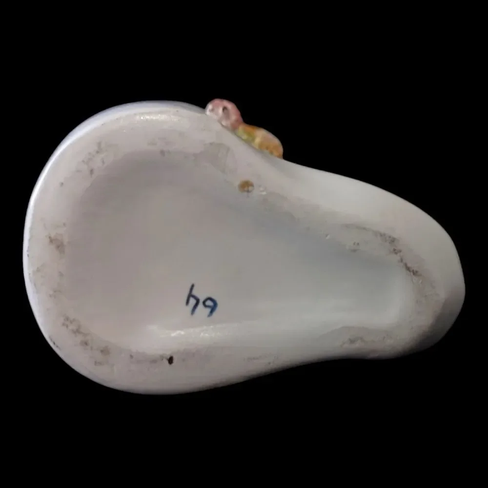 Vtg Applied Flowers Porcelain Vase Pitcher Abstract Handpainted Art Deco Nouveau